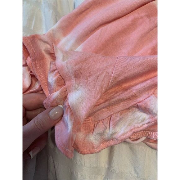 The Vanity Room Womens Pink White Tie Dye Tank V Neck Mini Jumpsuit Medium - Picture 5 of 5